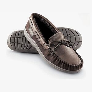 Guide Gear Deerskin Fur-Lined Leather Moccasin Slippers Big & Tall Size 15 NWT